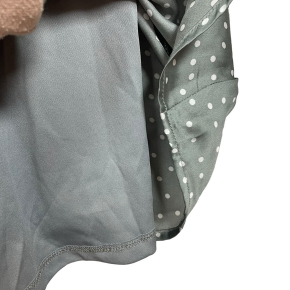 NWOT Lulus Spot in My Heart Polka Dot Satin Cowl Neck Mini Dress in Grey Size XS - Picture 12 of 17